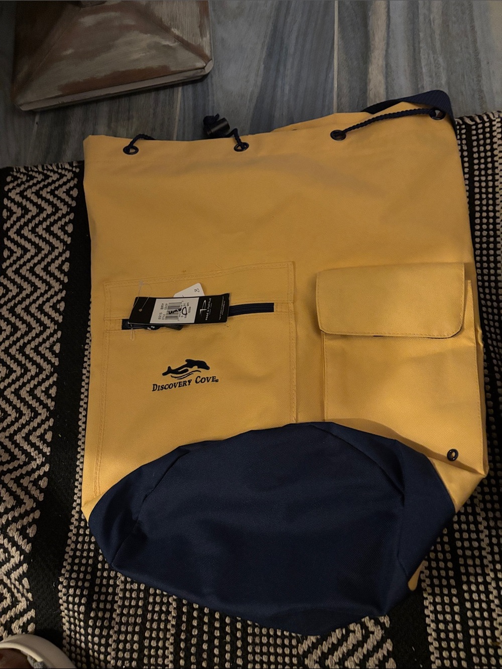 Discovery Yellow and Navy Crossbody Canvas Bag